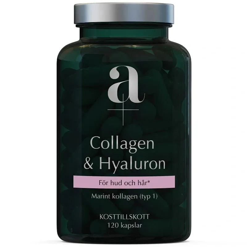 A+ Collagen och Hyaluron, burk med 120 kapslar